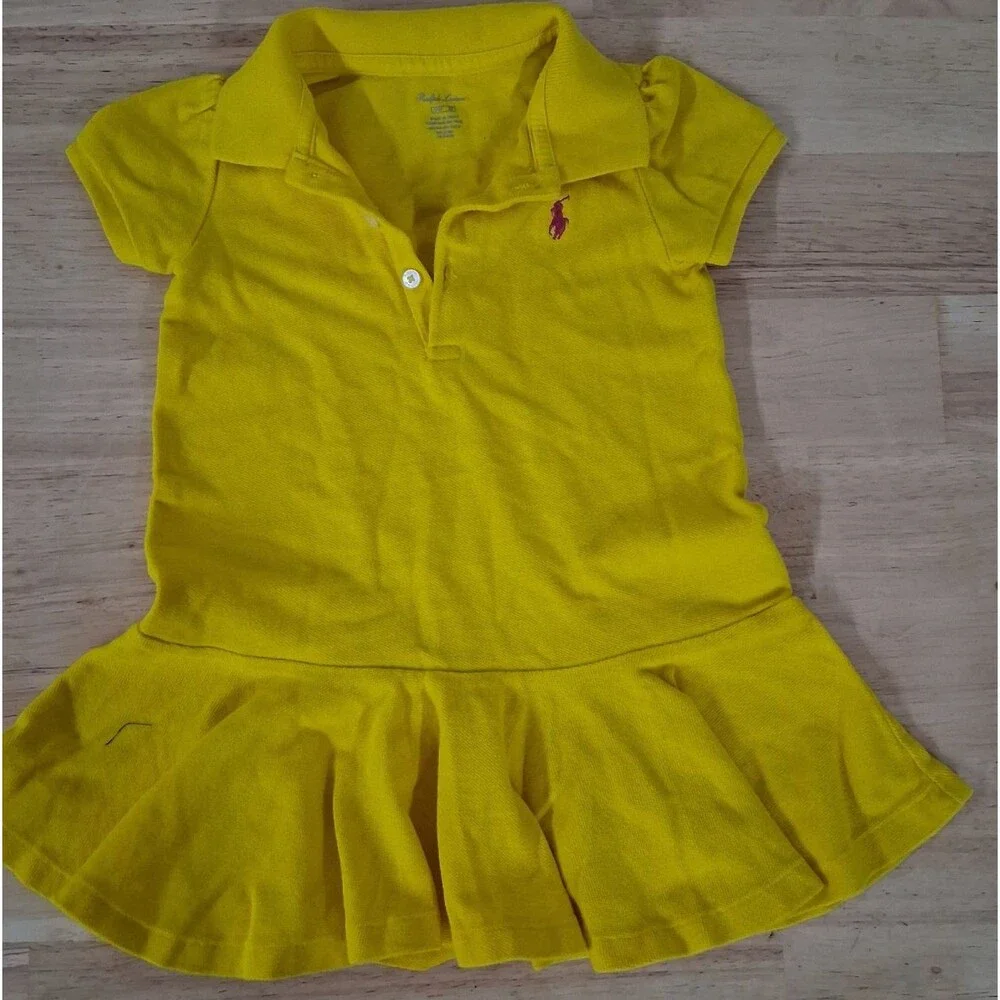 Ralph Lauren Baby Girl 12 Months Polo Dress Sunshine Yellow Spring Summer